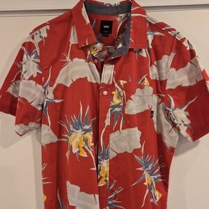 Vans Red Tropical Floral Short-Sleeve Button-Down Shirt